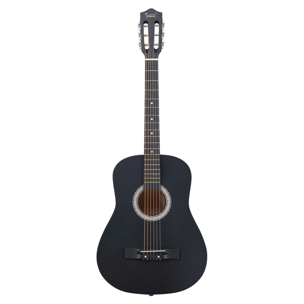 Guitare acoustique 38" noir mat, accessoires complets
