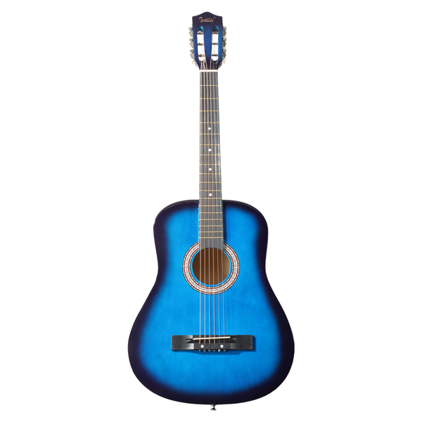 Guitare acoustique 38", bleu, avec accessoires complets