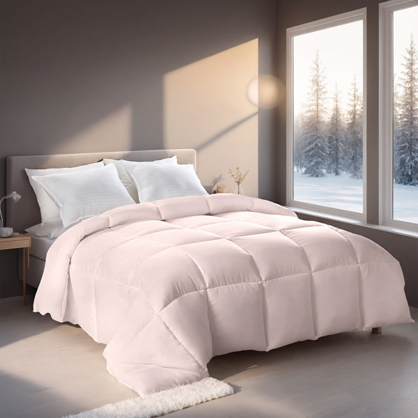Couette rose sursize moelleuse confort peau-friendly hôtel luxe
