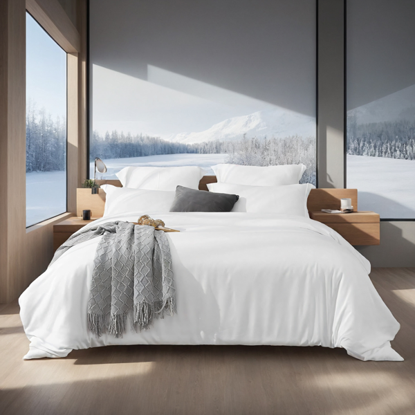 Ensemble housse couette oversized style bohème + 2 taies