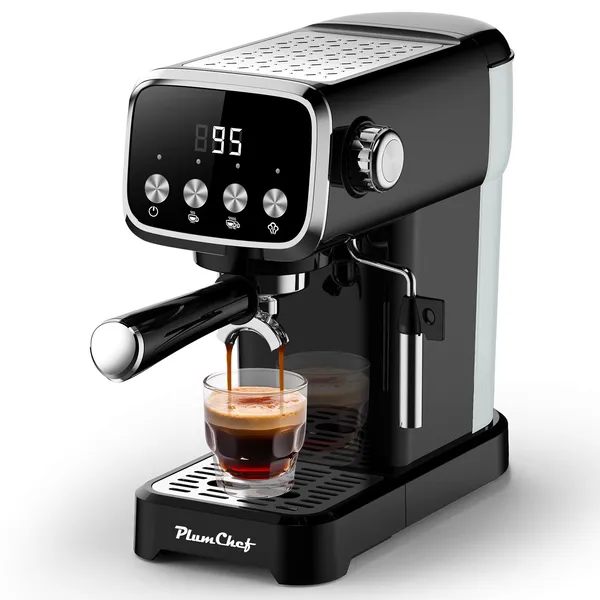 Machine espresso verticale mince 20 bar mousseur 43 oz noir