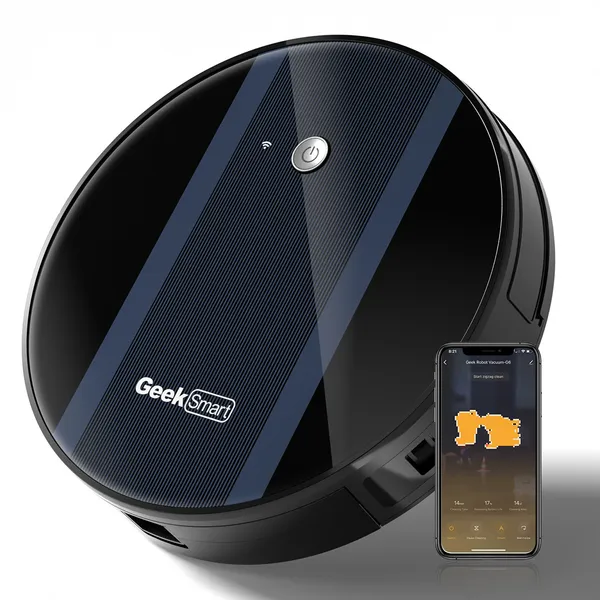 Geek aspirateur robot G6 1800Pa auto-charge application contrôle