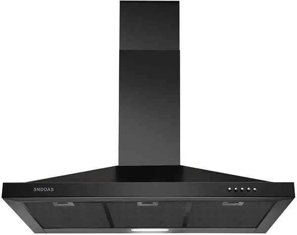 Hotte 36 po mur noir acier inoxydable