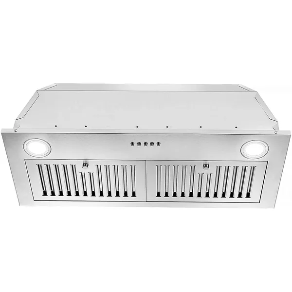 Hotte encastrée 30 po 600CFM acier inox convertible DEL