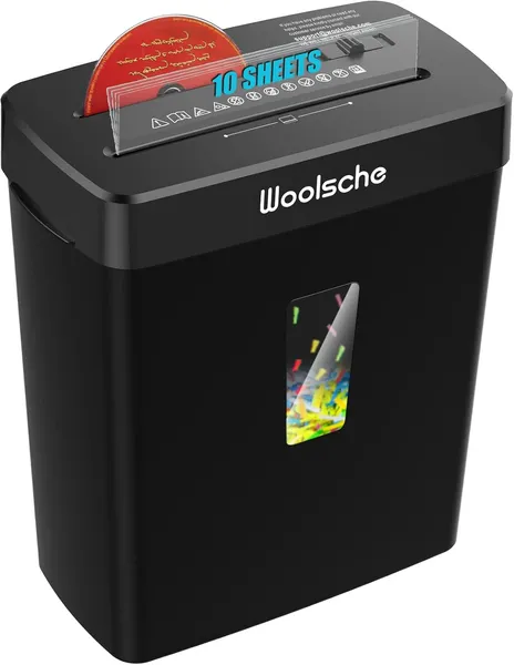 Déchiqueteur Woolsche 10 feuilles coupe croisée 3,43 gal niveau P-4 CD/cartes