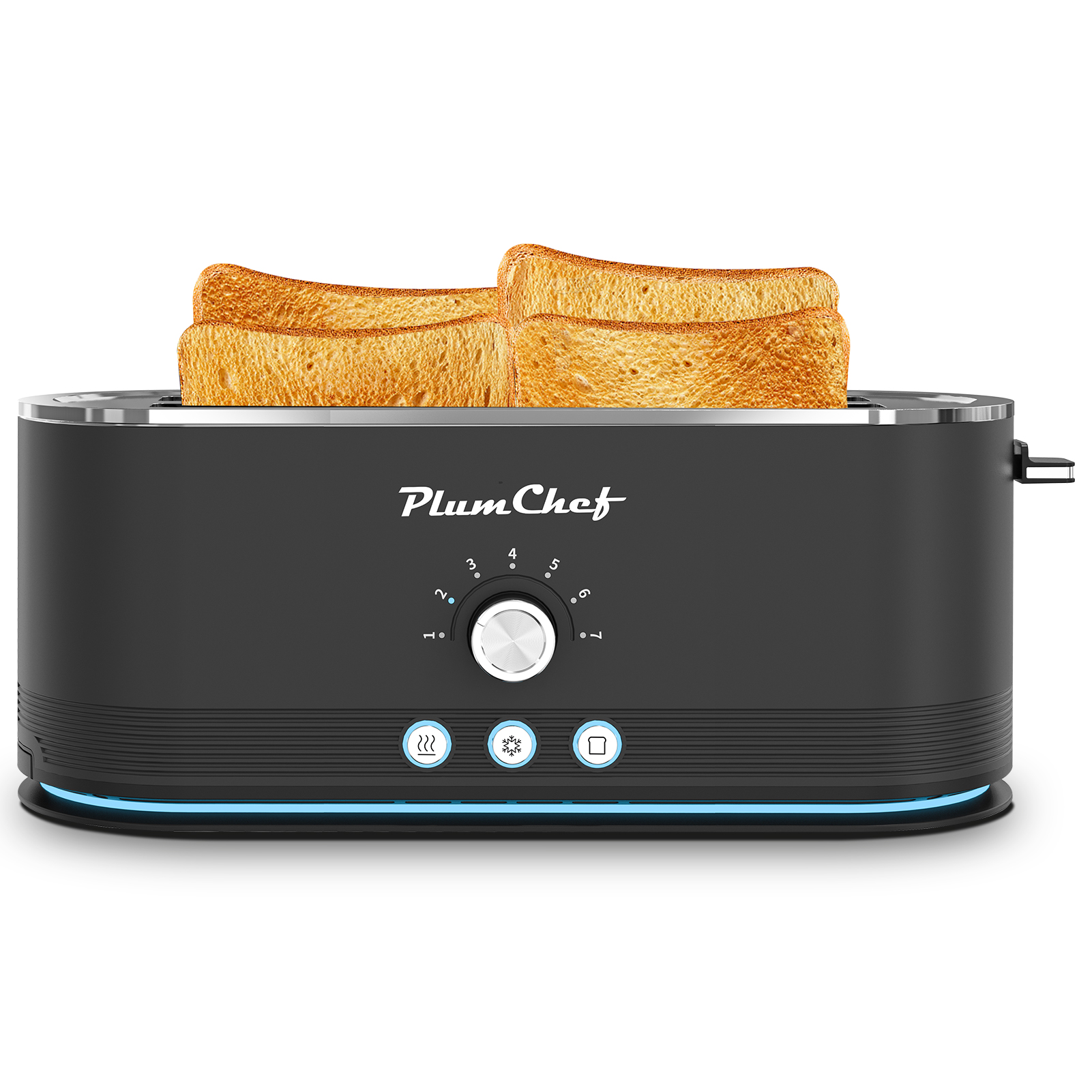 Grille-pain 4 tranches 1350W noir acier inoxydable