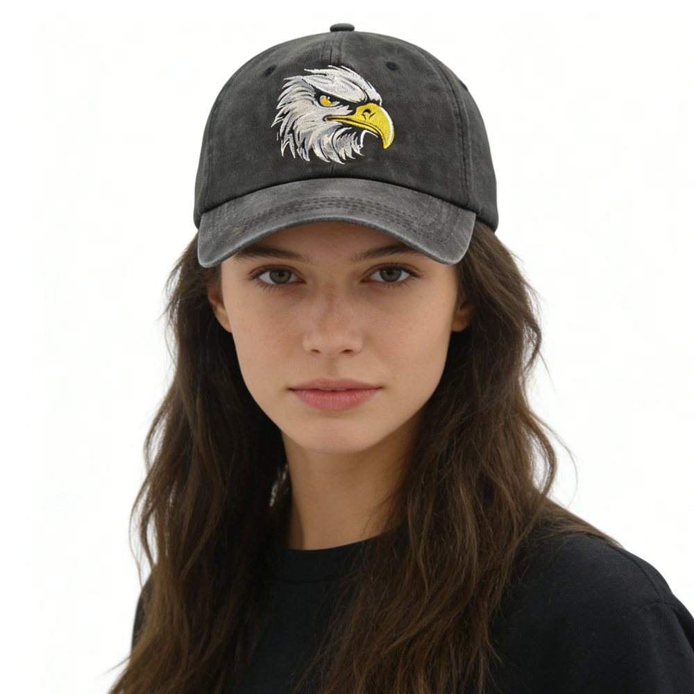 Casquettes brodées tête d'aigle chauve
