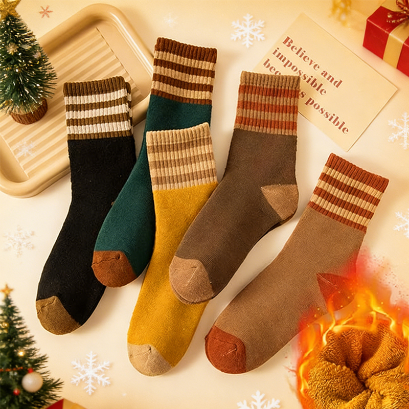 10 paires chaussettes épaisses chaudes hiver unisexe