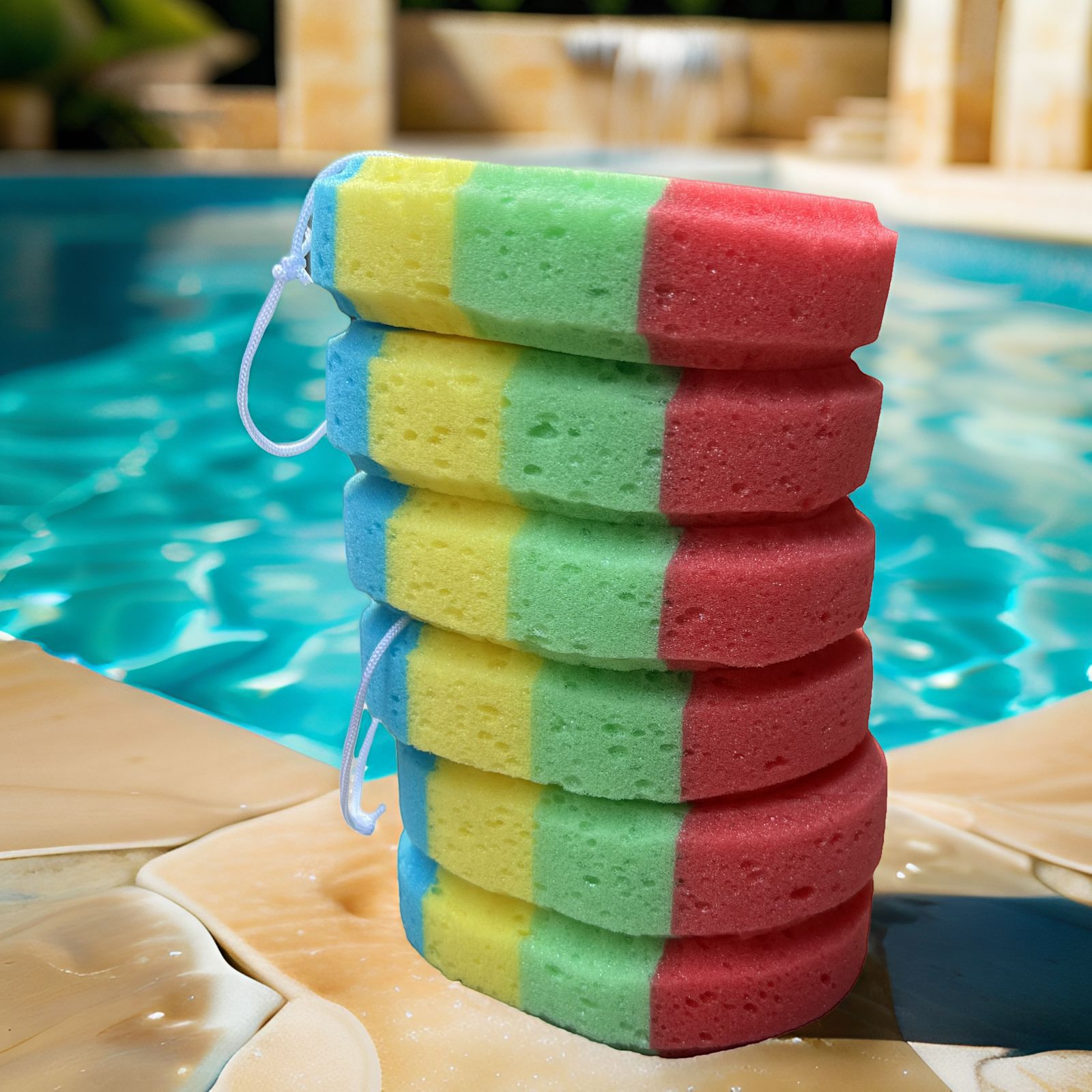 Éponge bain oval multicolore