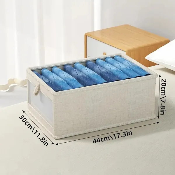 Boîte de rangement vêtements pliable, fenêtre visible, blanc nano