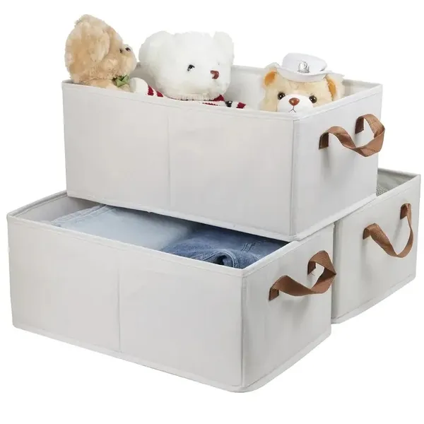 Boîte rangement vêtements pliable blanc nano tissu épais