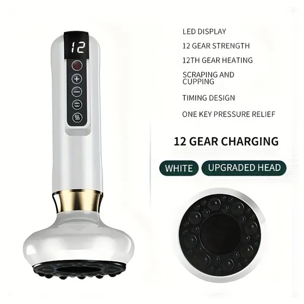 Masseur Gua Sha électrique 12 niveaux, rechargeable