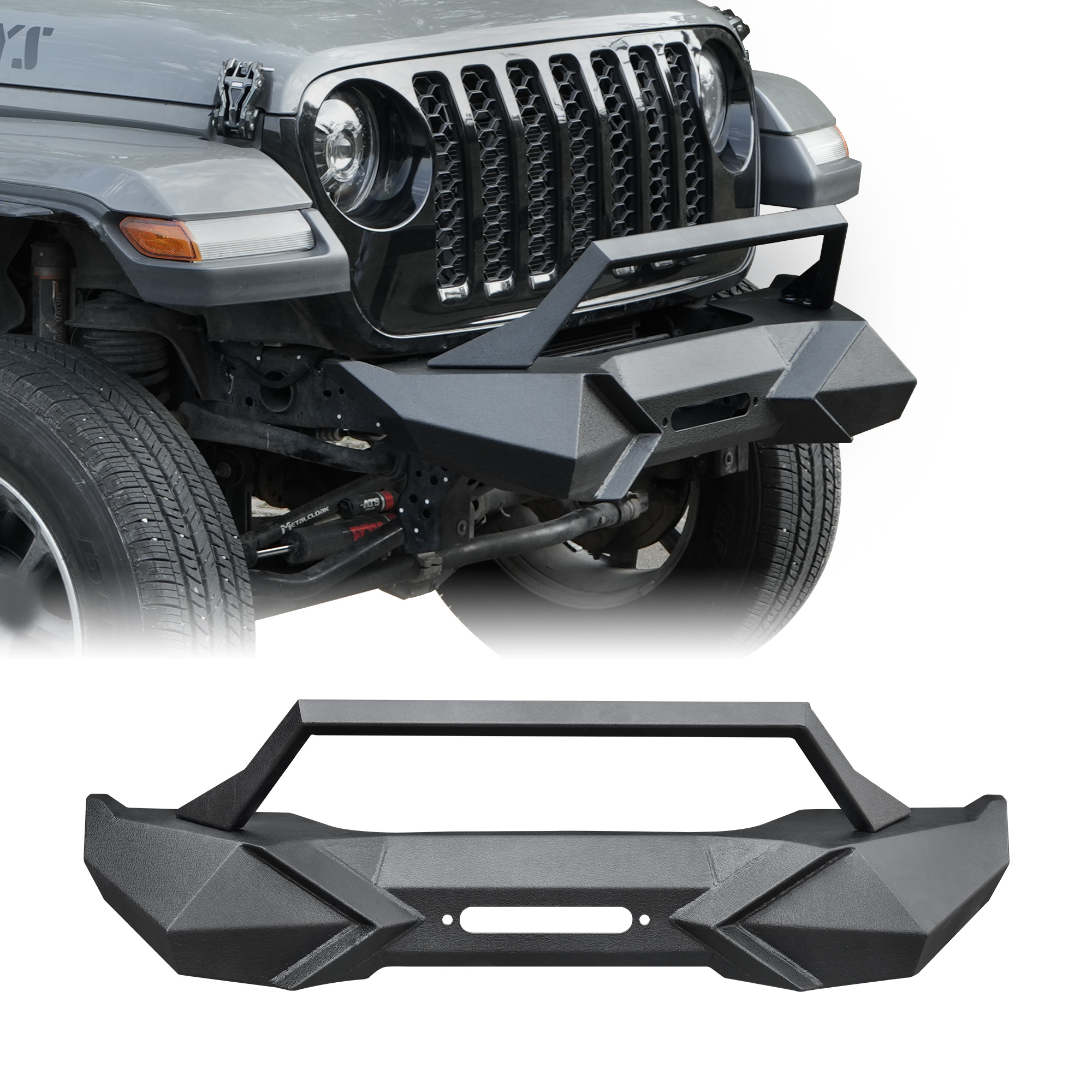 Pare-chocs avant plaque treuil Wrangler JK compatible