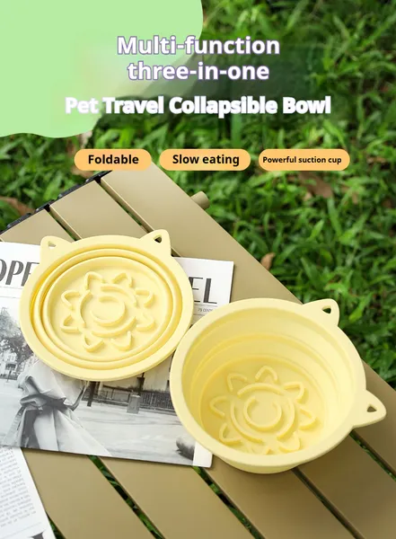 Bol voyage animaux 3-en-1 - Ralentisseur silicone pliable