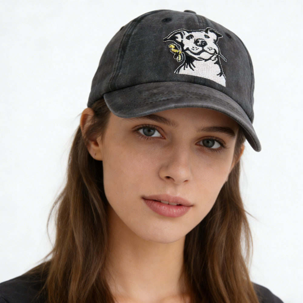 Casquette Denim Chien Papa Brodée Homme
