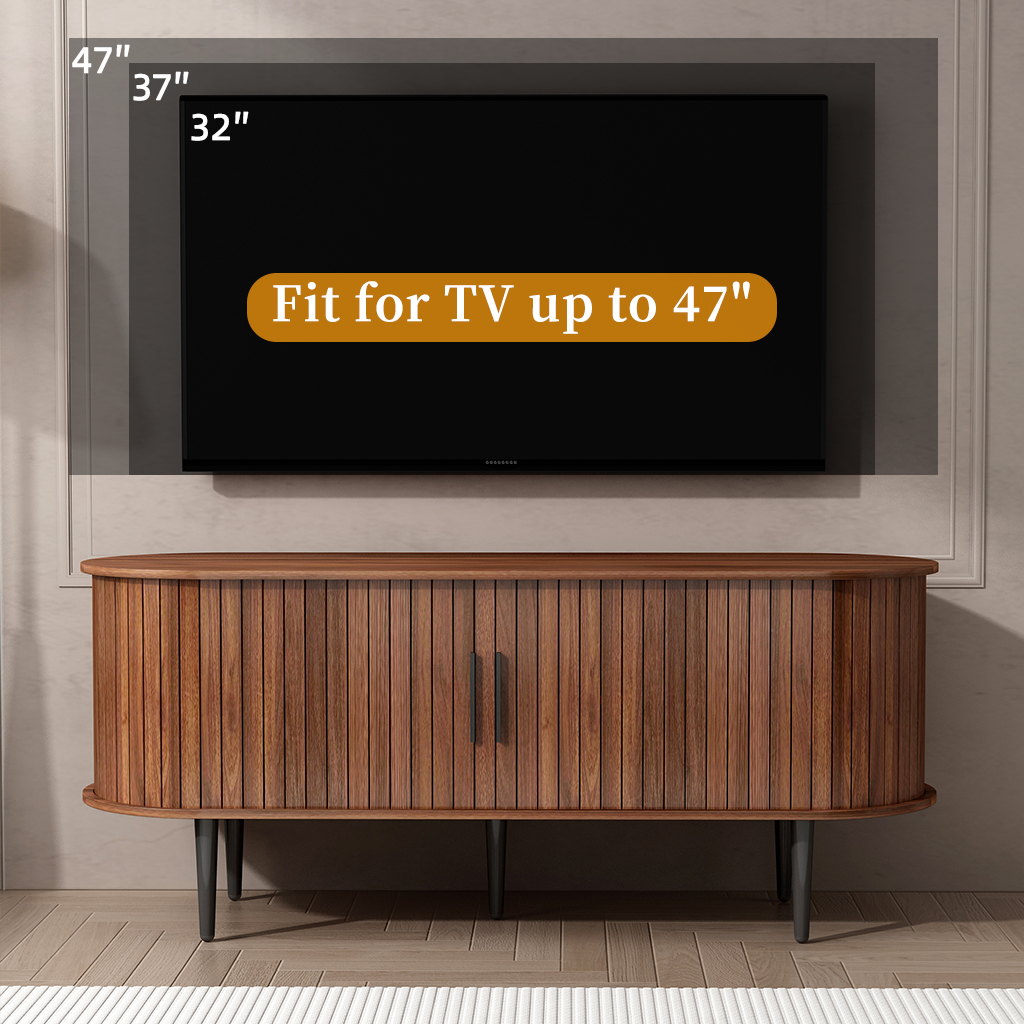 Meuble TV 47 po console tiroir salon walnut