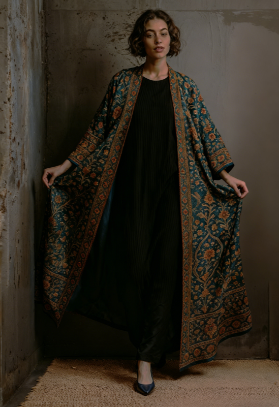 Cardigan Long Ethnique Femme Taille Plus Manches Larges