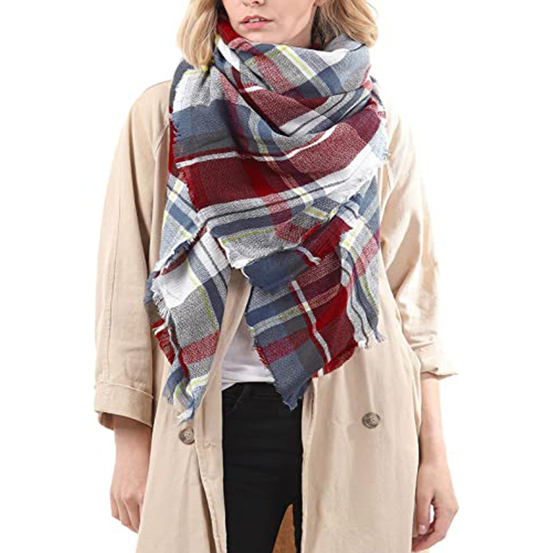 Foulard écossais 59x59po femmes tassel chaud doux