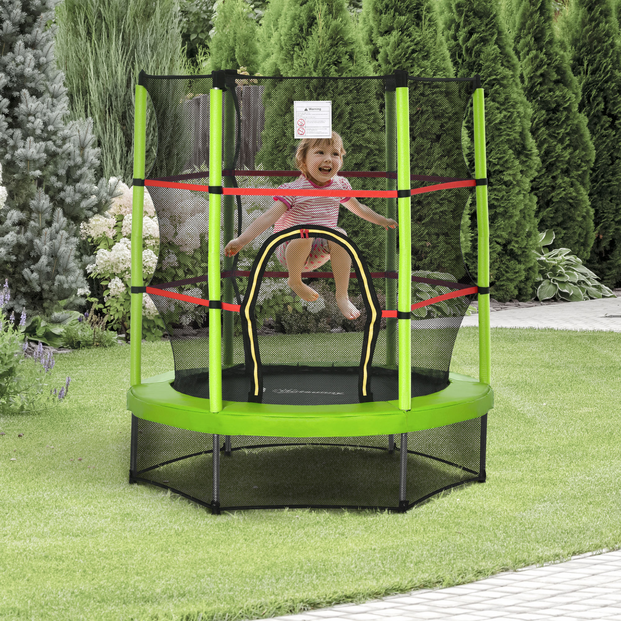 Trampoline 5ft filet enclosure 3-6 ans vert