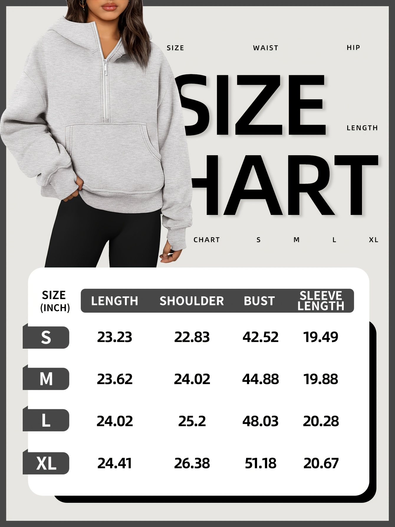 Hoodie demi-zip manches pouce activités extérieures rapide
