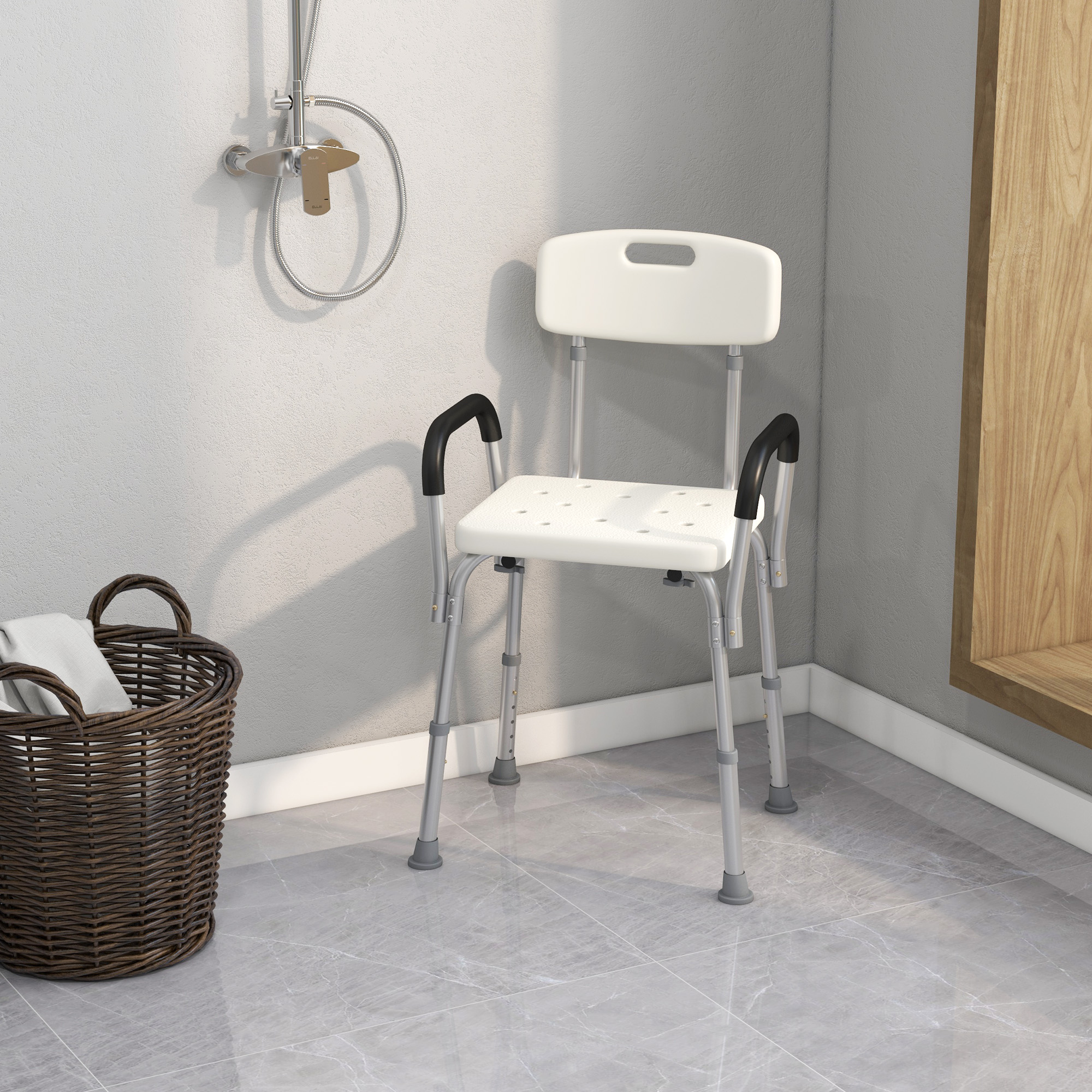 Chaise douche médicale réglable sans accoudoirs démontables senior