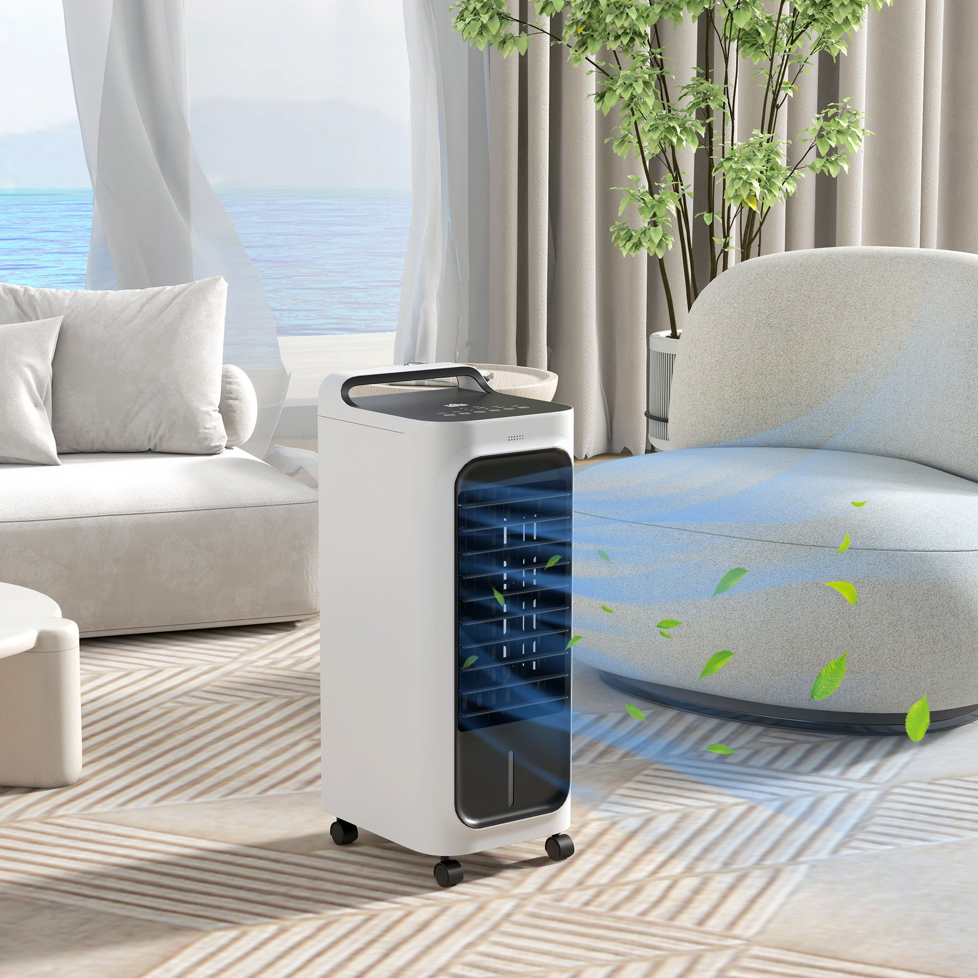 Refroidisseur air avec packs glaçe, ventilateur eau humidificateur télécommande
