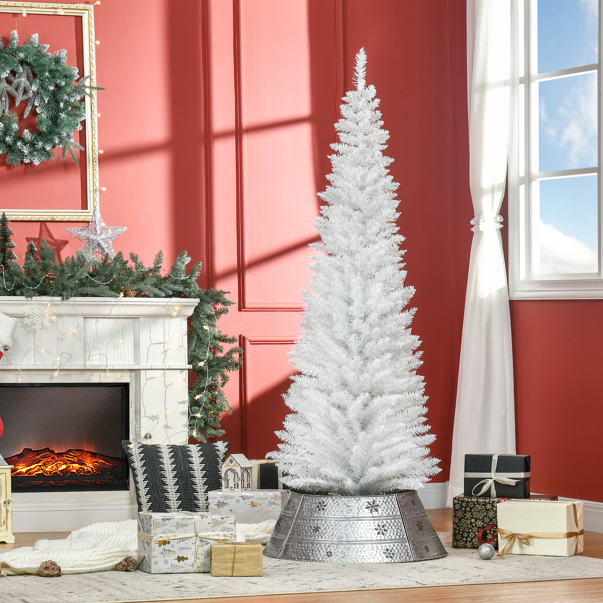 Sapin crayon artificiel 6 pi blanc 390 branches