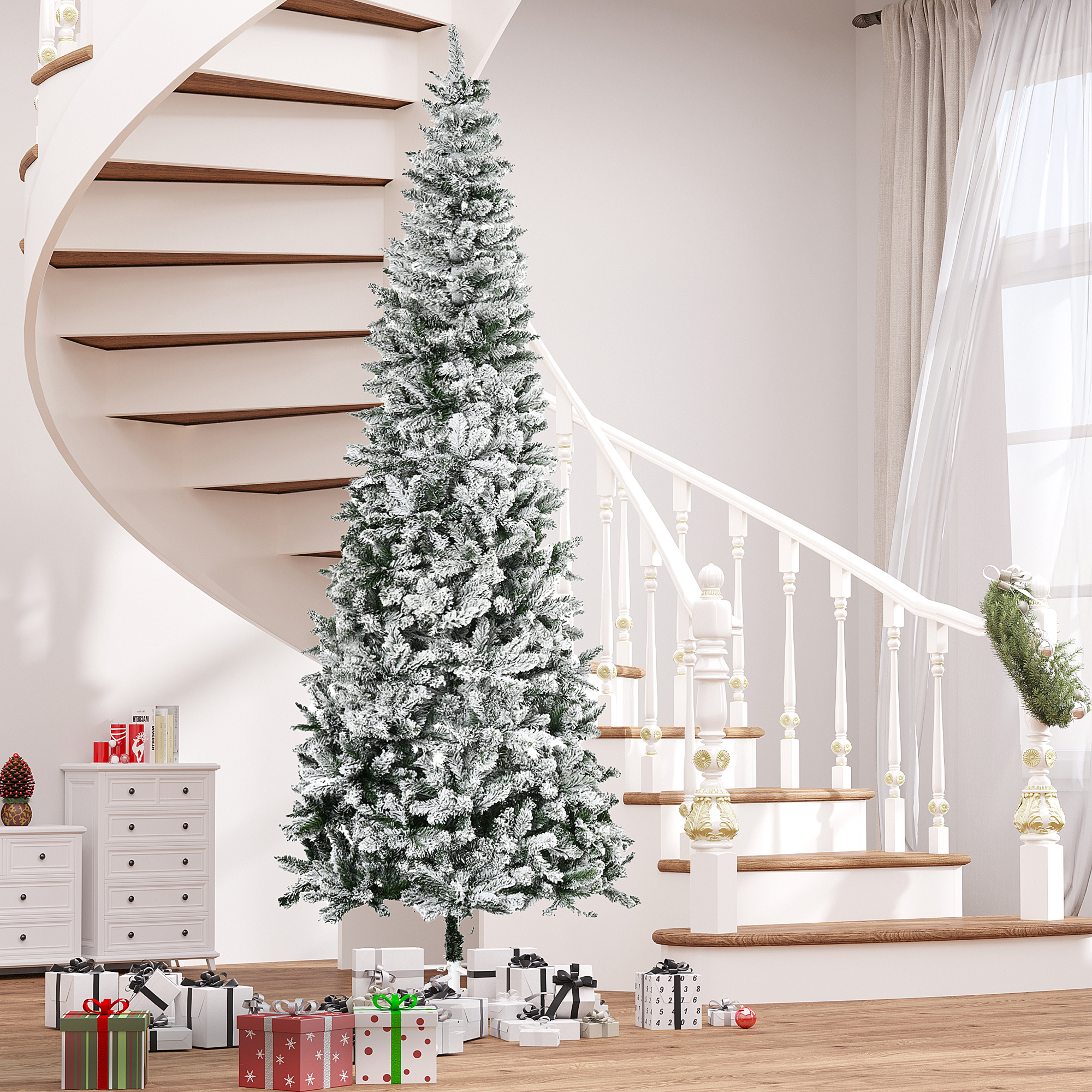 Sapin 9 pi neige fin 1084 branches non éclairé