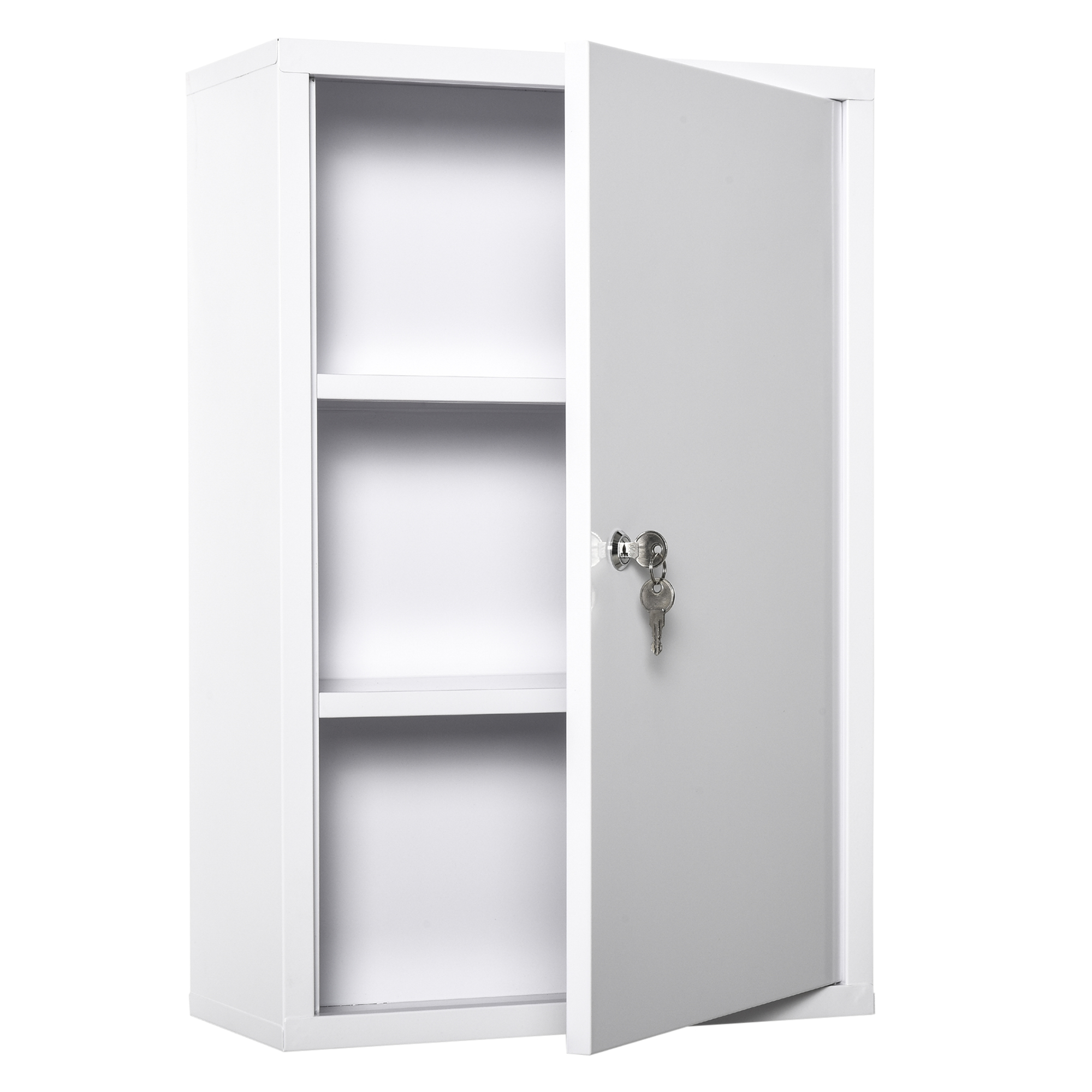 Armoire pharmacie acier 3 étages verrouillable blanc