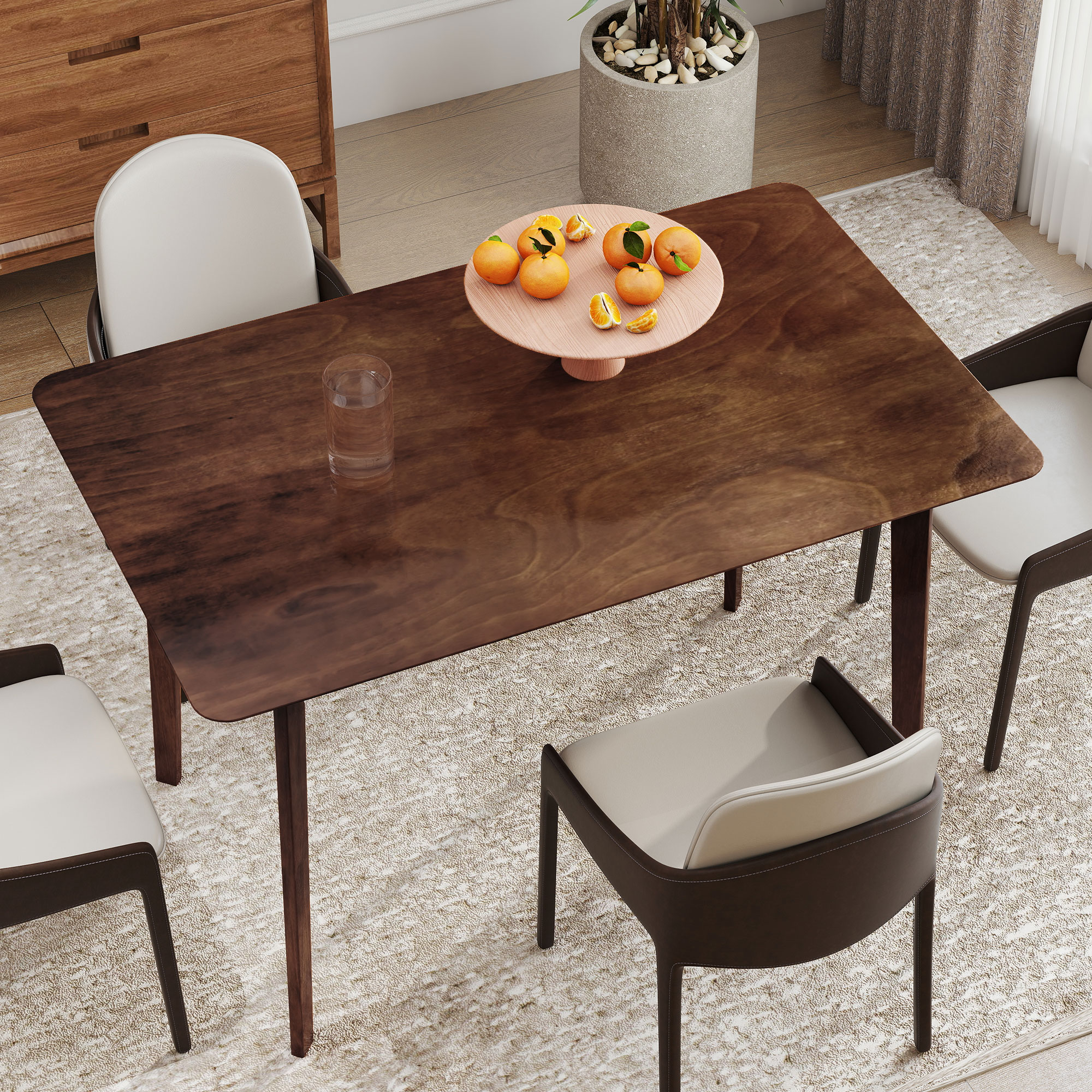 Table repas 47.2po 4 personnes bois noyer moderne