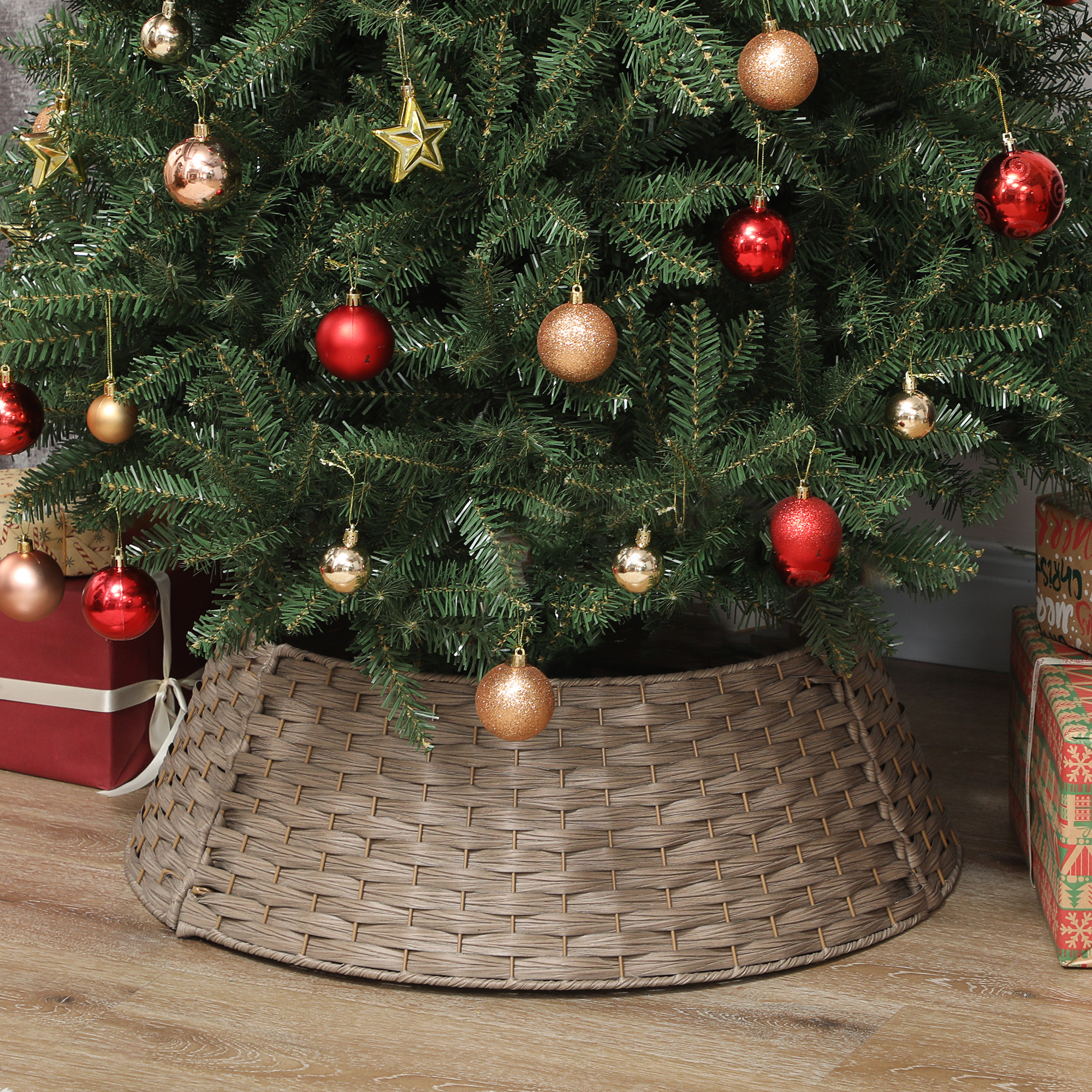 Cache-pied Noël rustique 27'' déco sapin fête maison