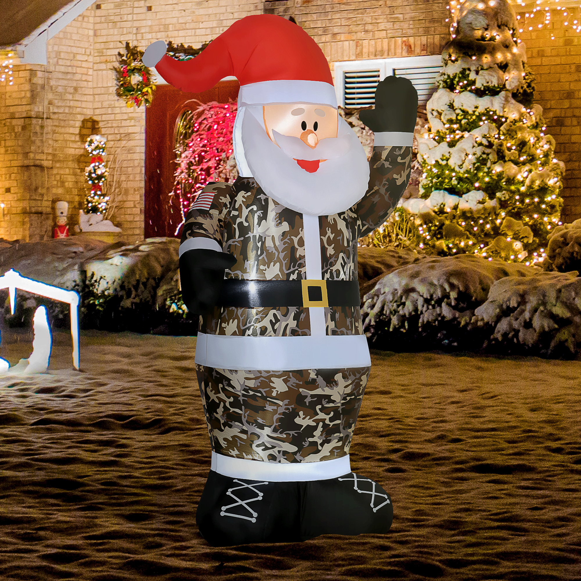 Décorations Gonflables Noël Santa Sapin 8 Lumières DEL