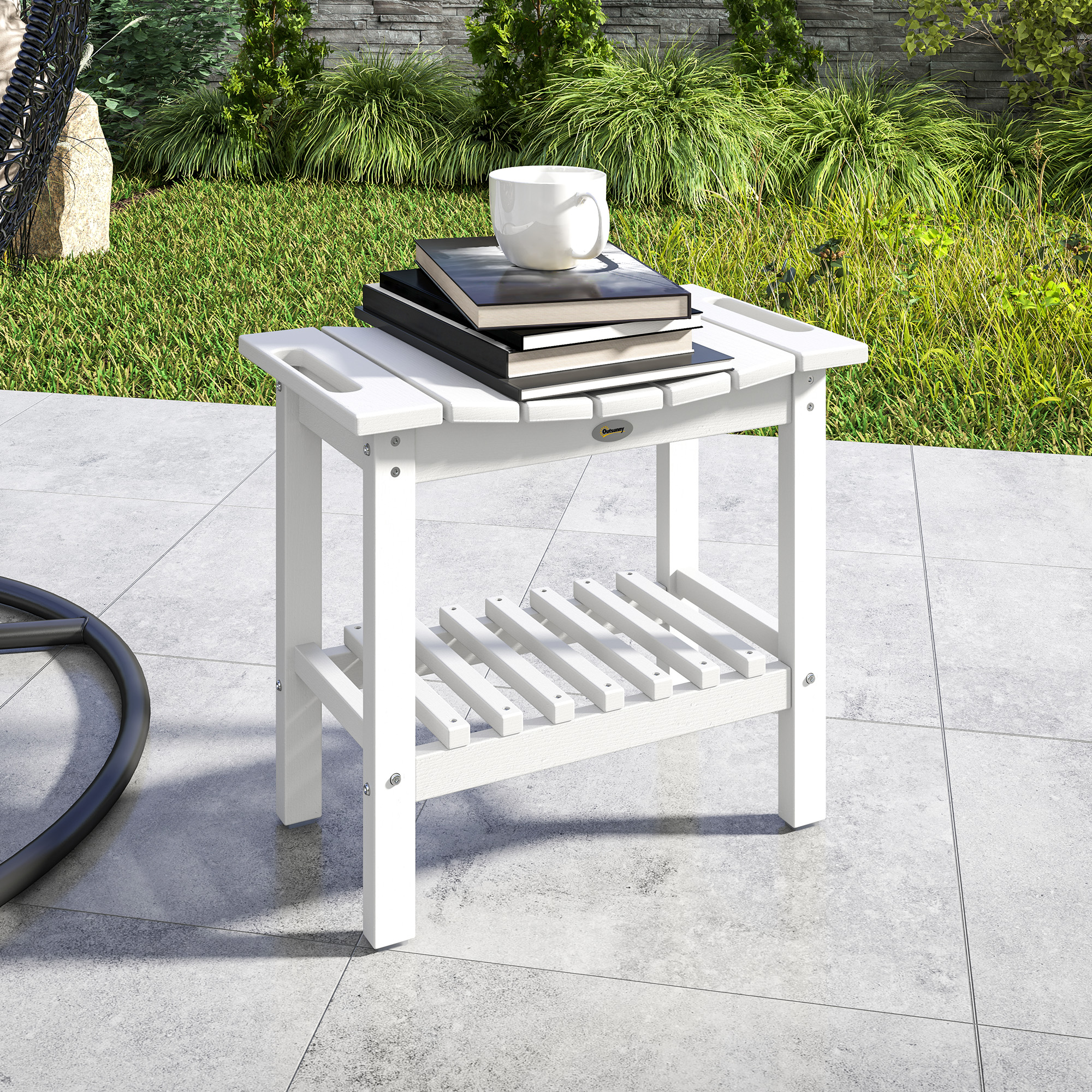 Banc de douche HDPE imperméable avec poignée et tablette