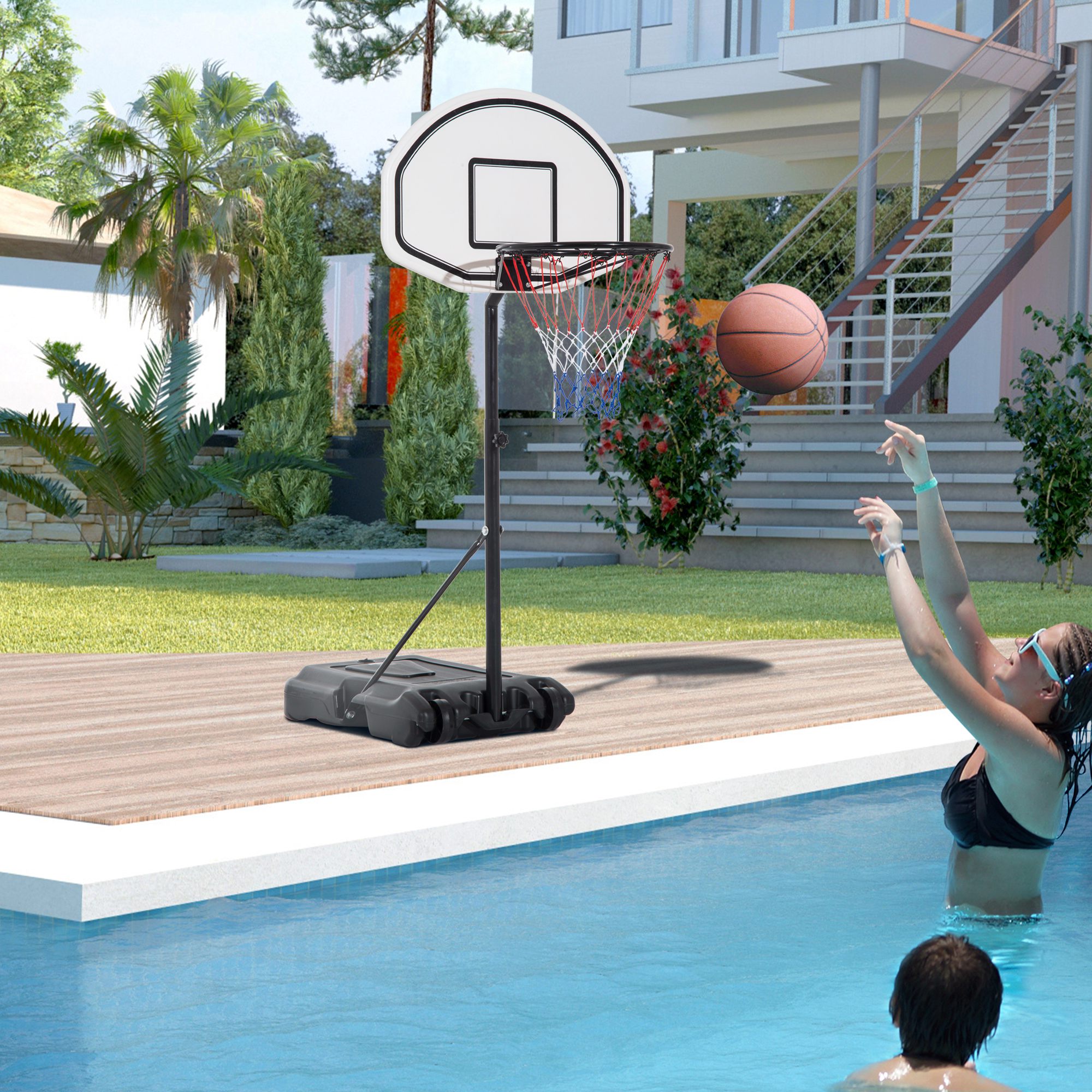 Panier basketball hauteur ajustable, 30 po, intérieur/extérieur