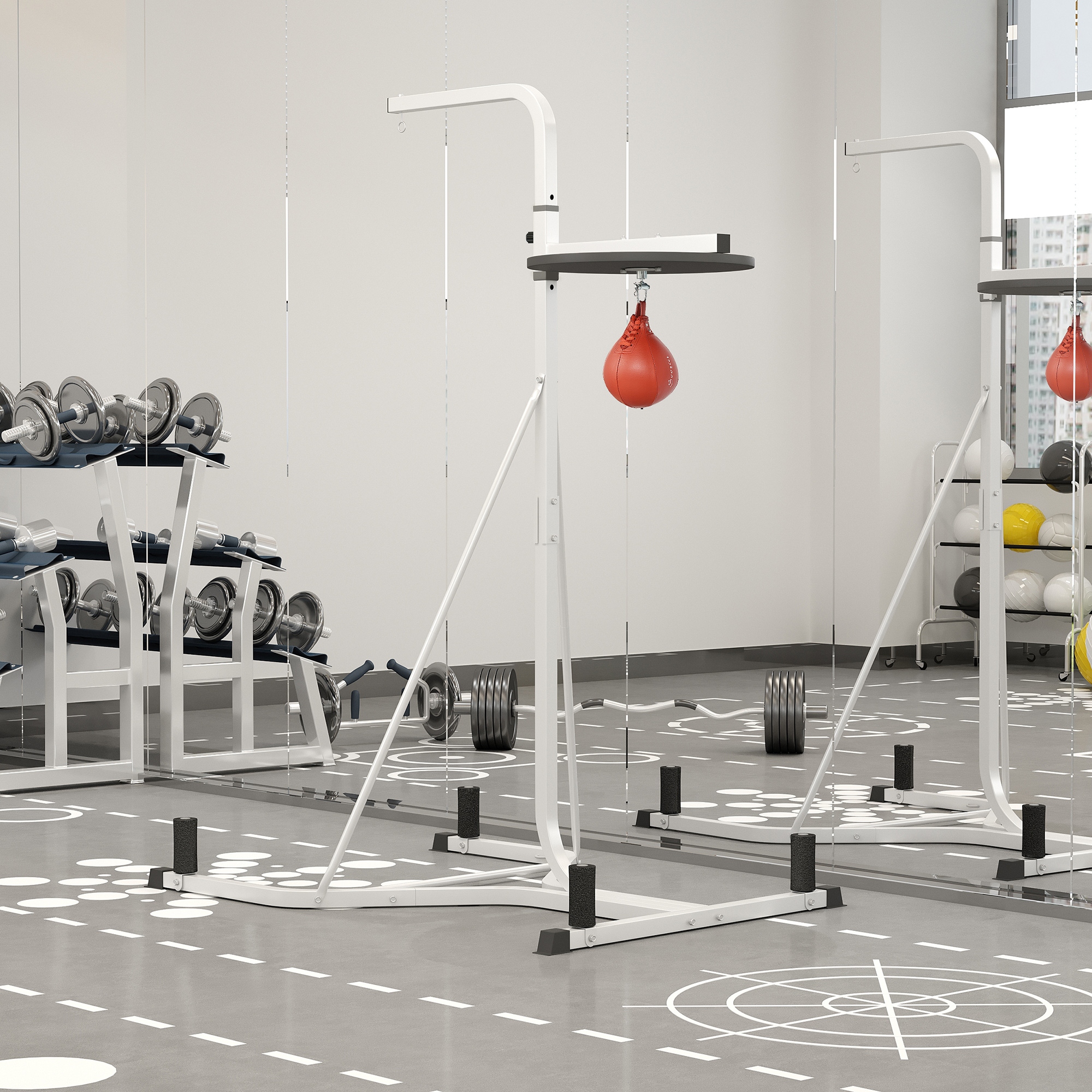 Support sac boxe 2-en-1, hauteur ajustable, base lestée