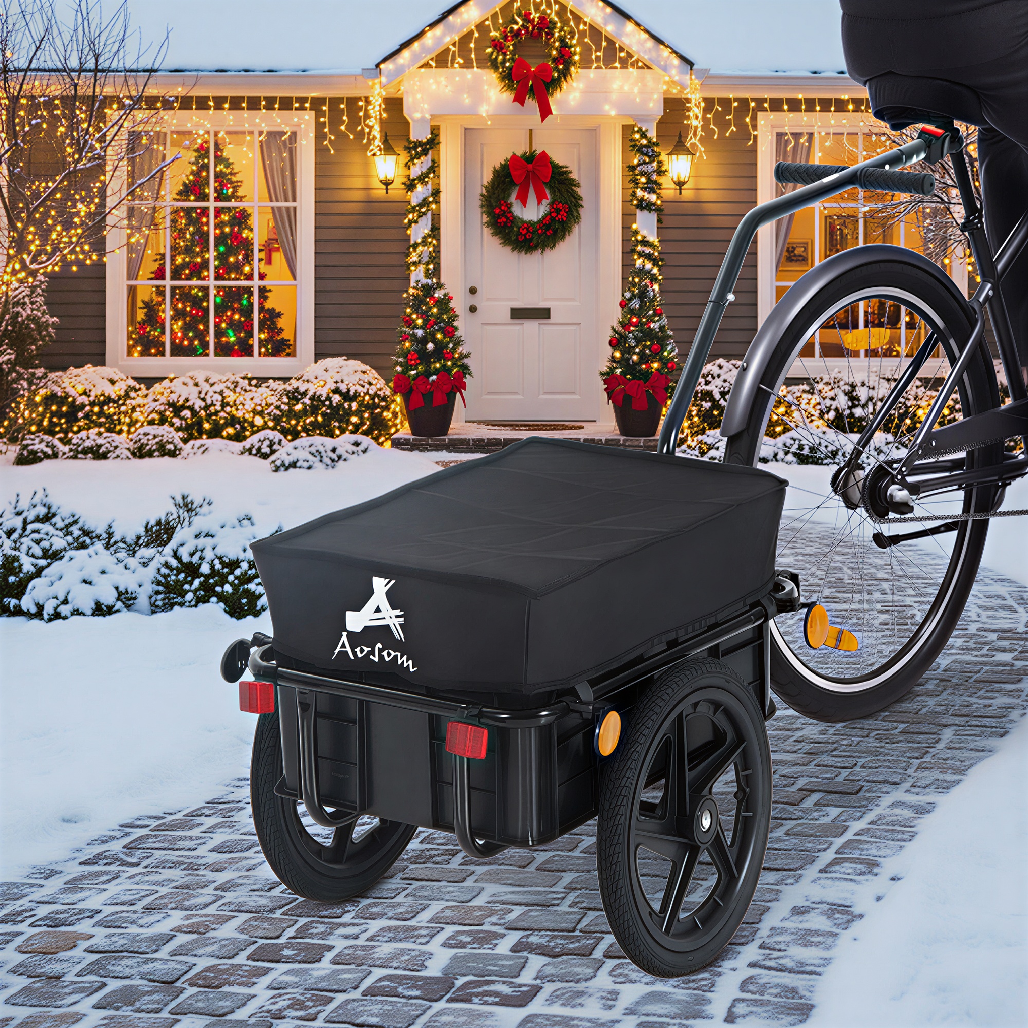 Remorque cargo vélo, boîte amovible bâche 2 roues 16po