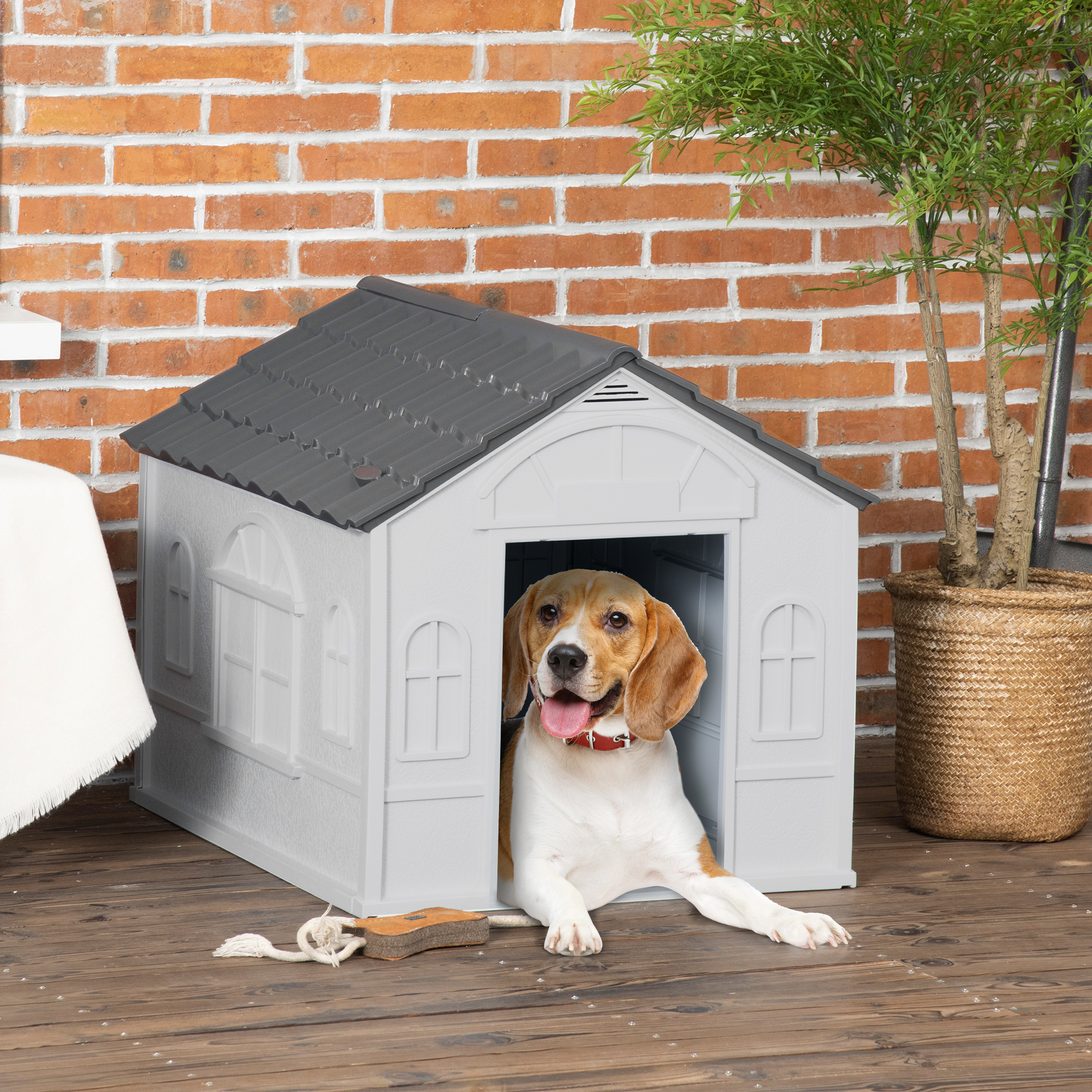 Niche chiot imperméable grise assemblage facile