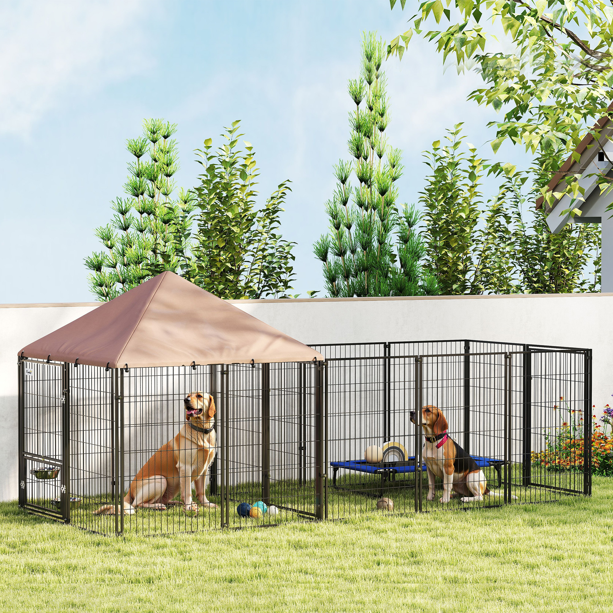 Niche chien extérieur grand bols réglables auvent imperméable