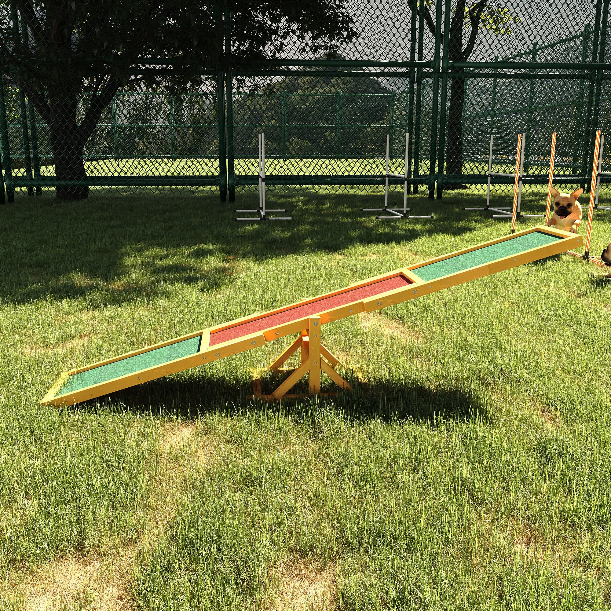 Bascule agility bois chien 71 po x 12 po x 12 po extérieur
