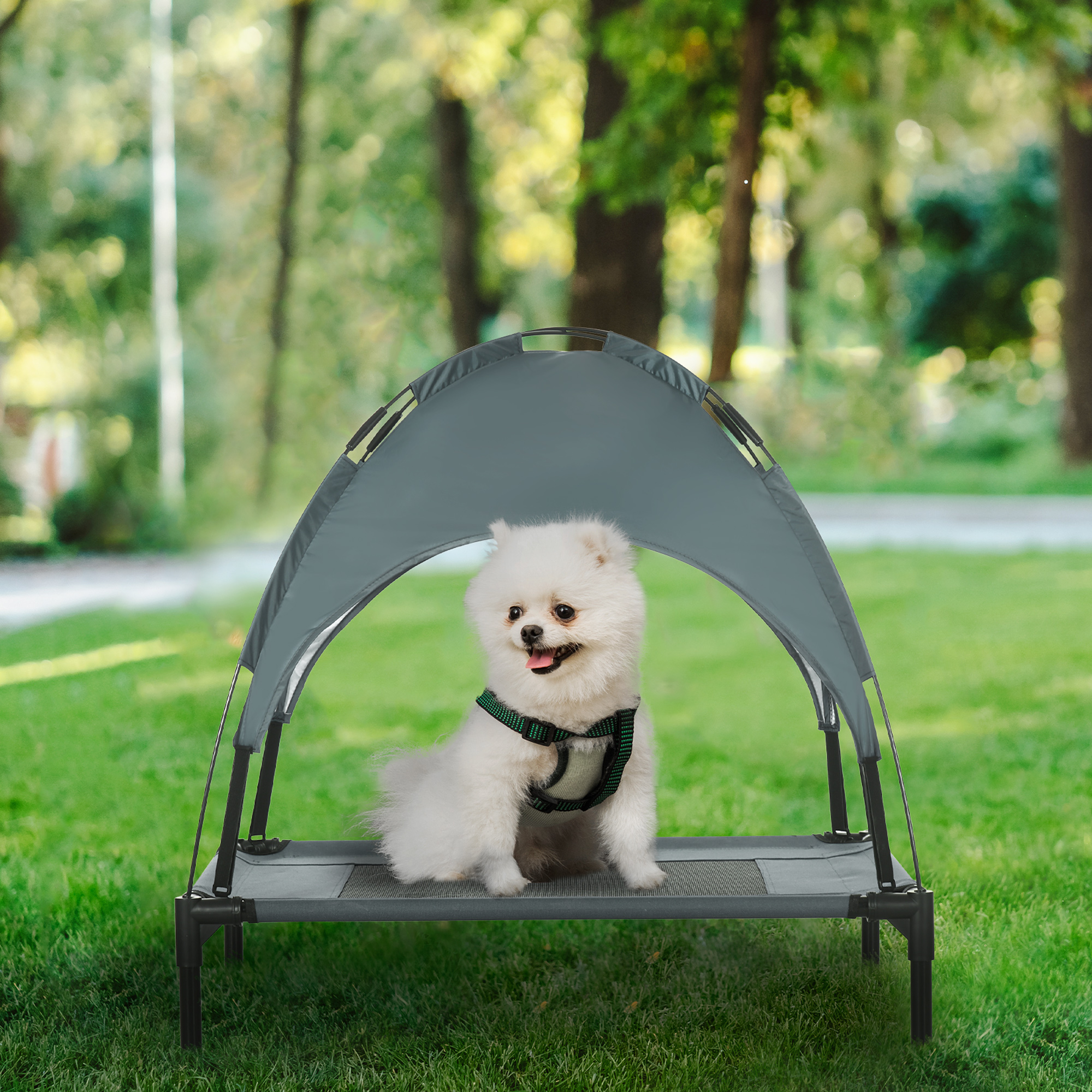 Lit chien surélevé auvent UV - Protection ombre 30"