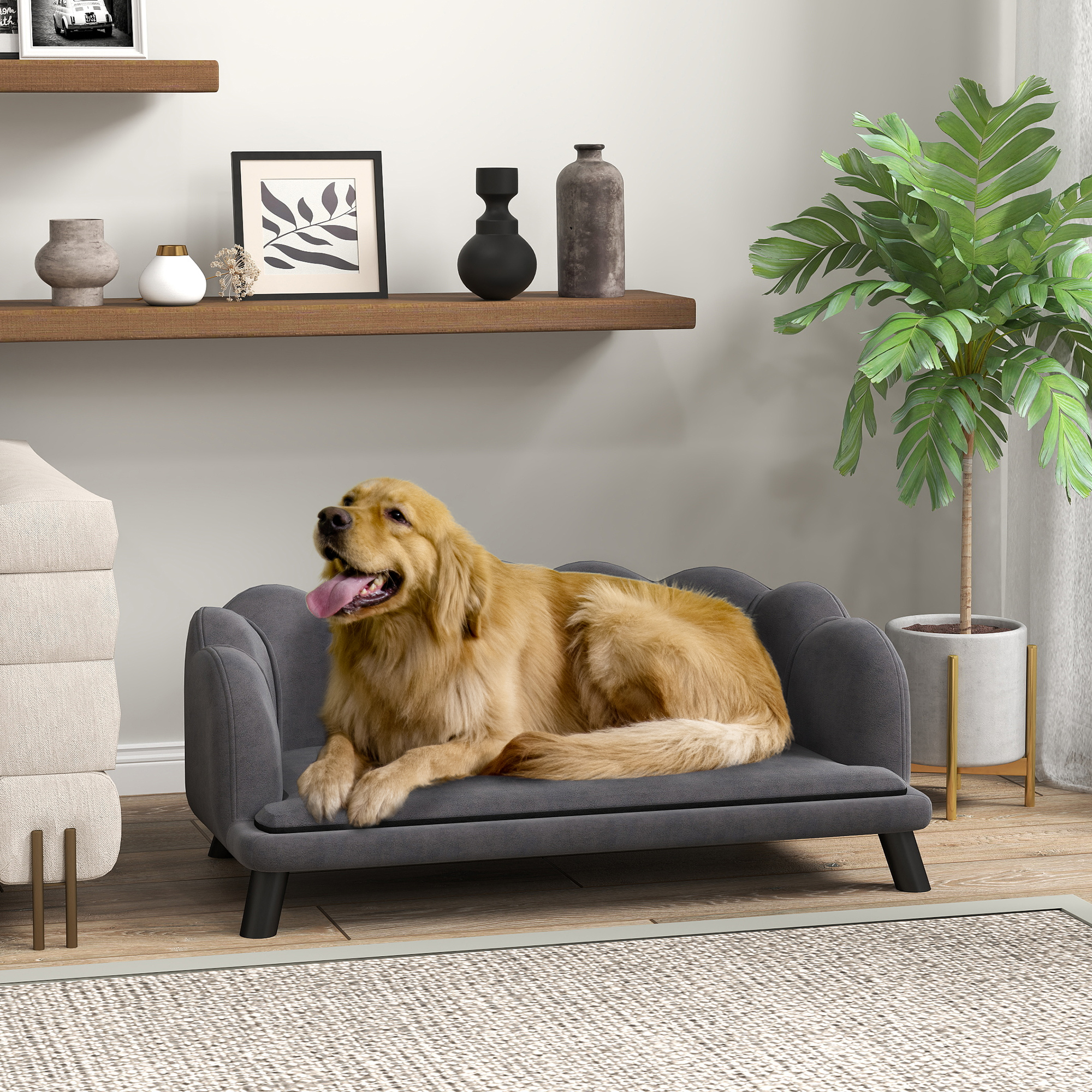 Pearl Design Sofa chien moyen/gros lit gris charbon