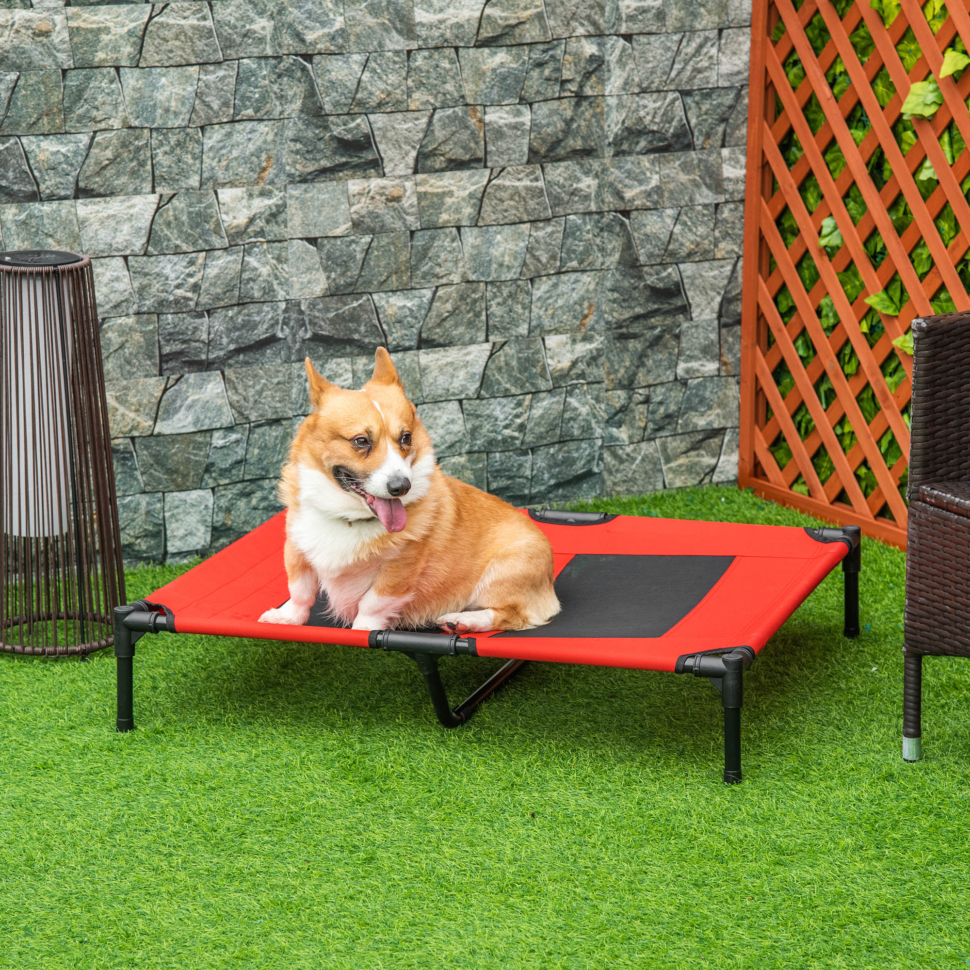 Lit chat refroidissant 36" x 30" mesh ventilation rouge