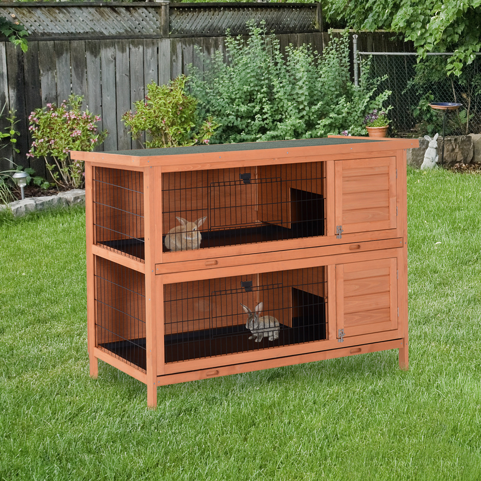 Clapier lapin 54 po 2 étages orange