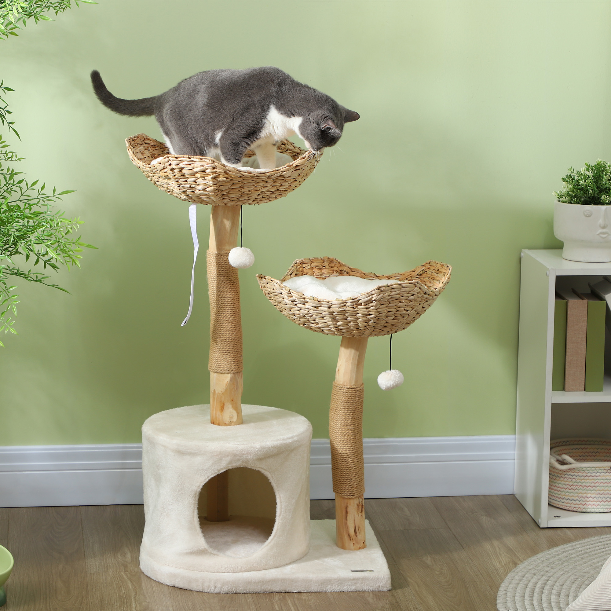 Arbre chat moderne 37 po poteaux bois condos lits coussinets