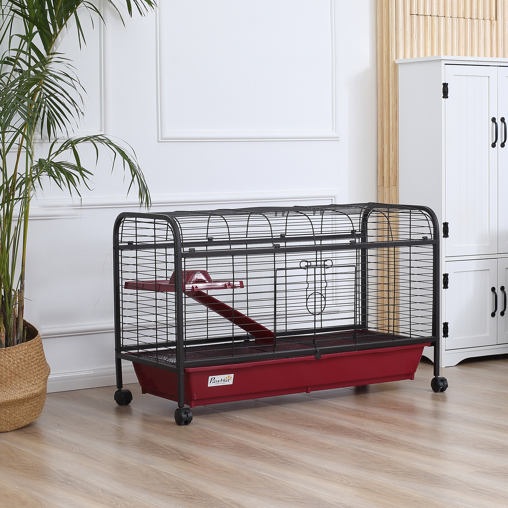 Cage petit animal 41po, maison lapin, roulante