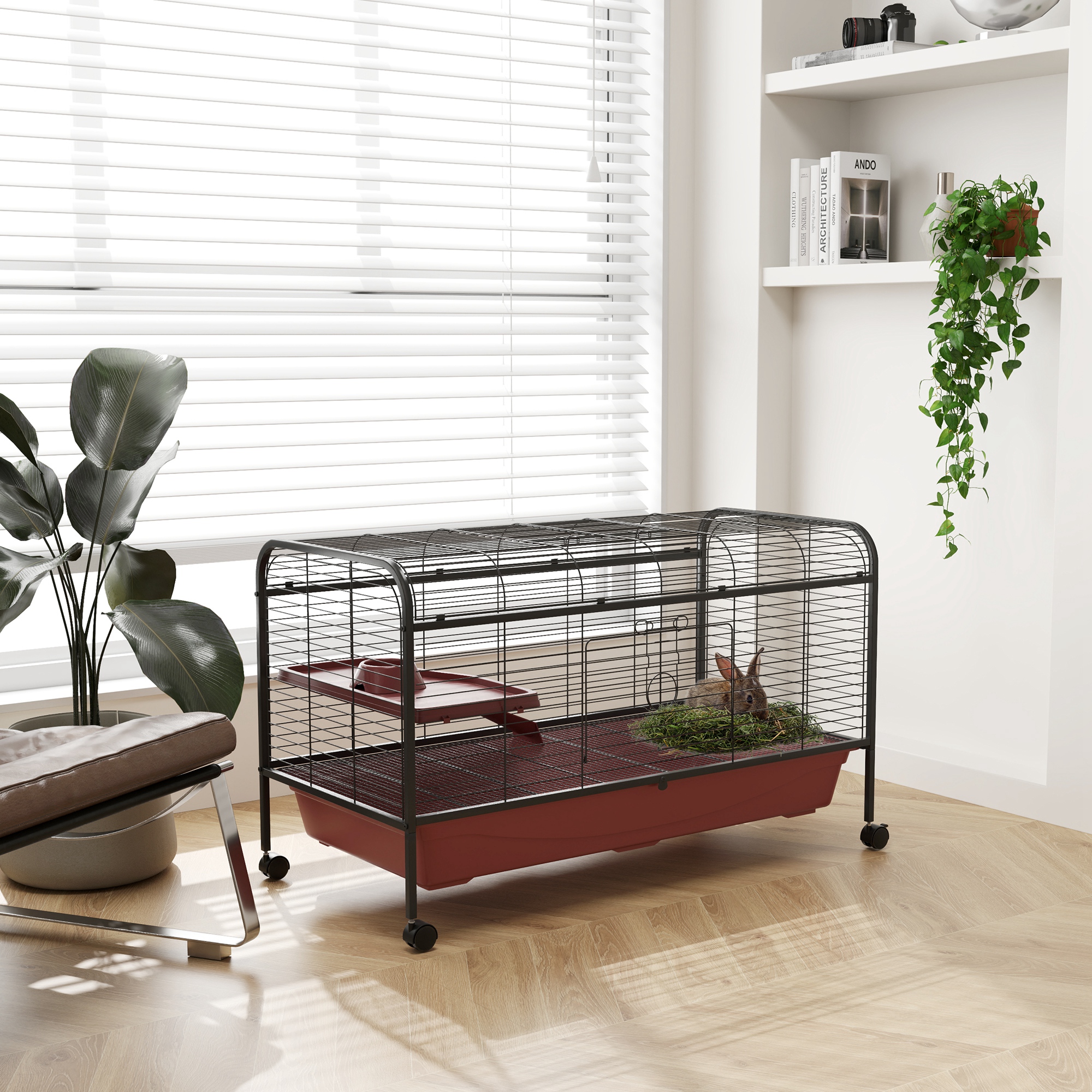 Cage petit animal 48" avec mangeoire et roues
