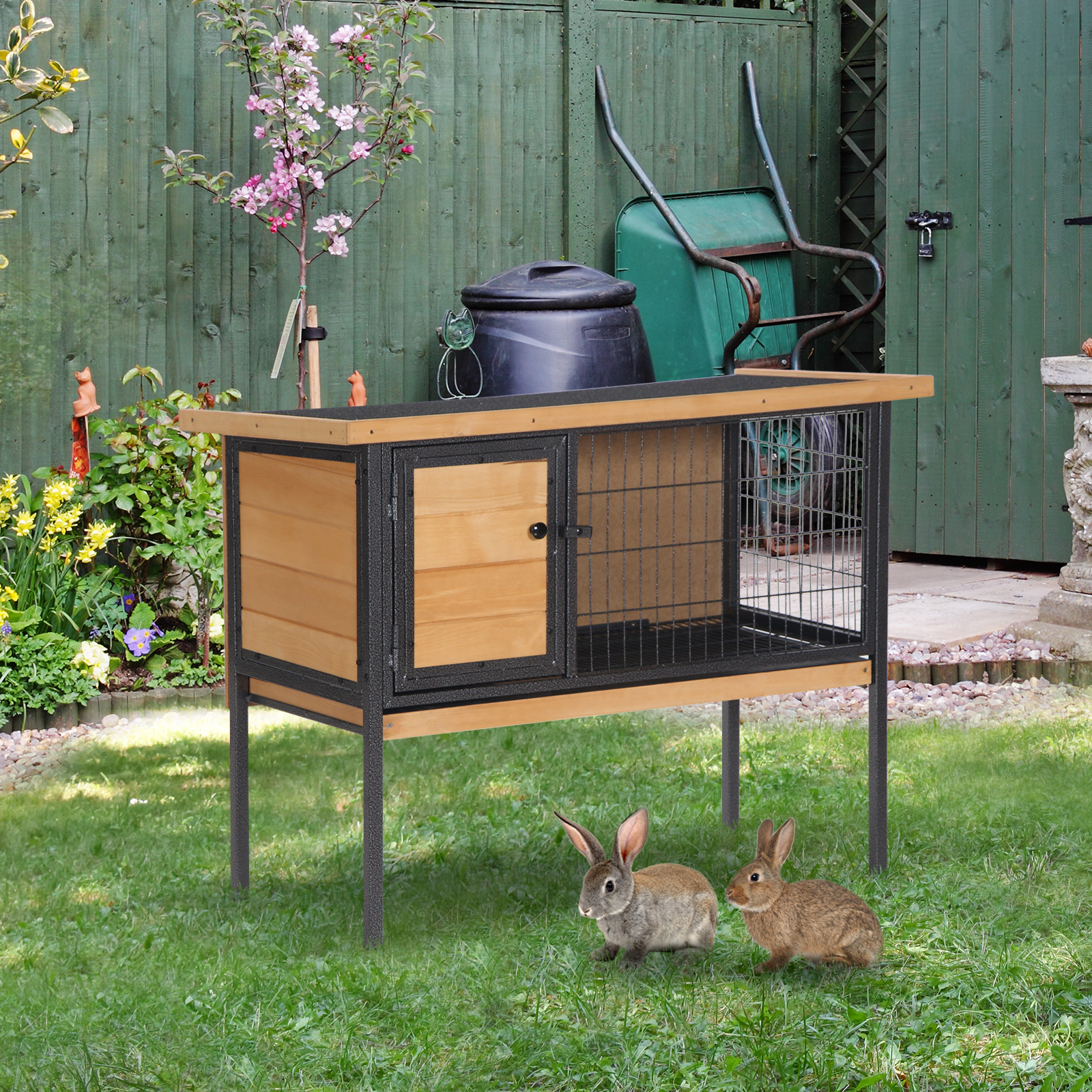 Clapier lapin surélevé cage petit animal métal