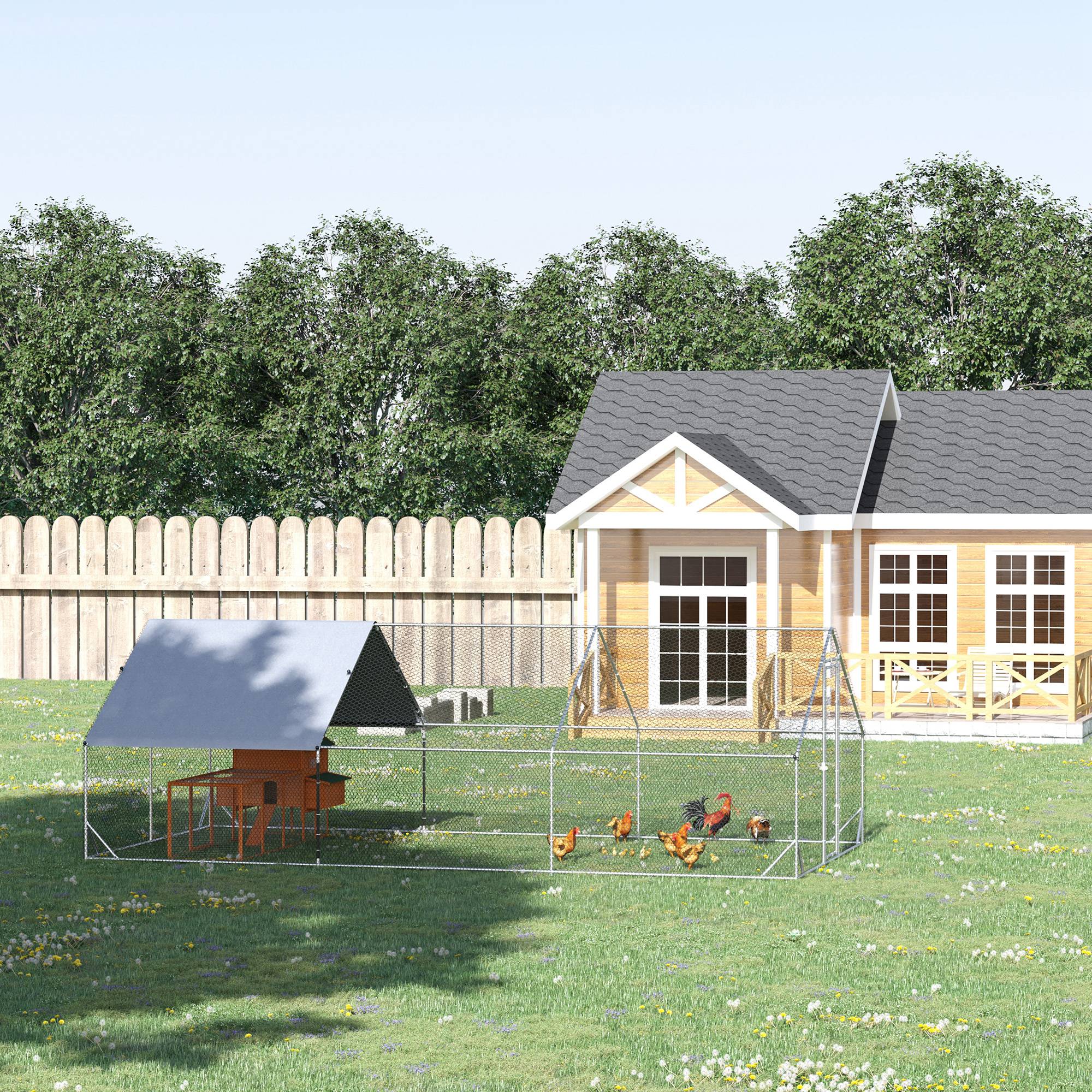 Poulailler 10x20x6,5po bois couverture porte verrou