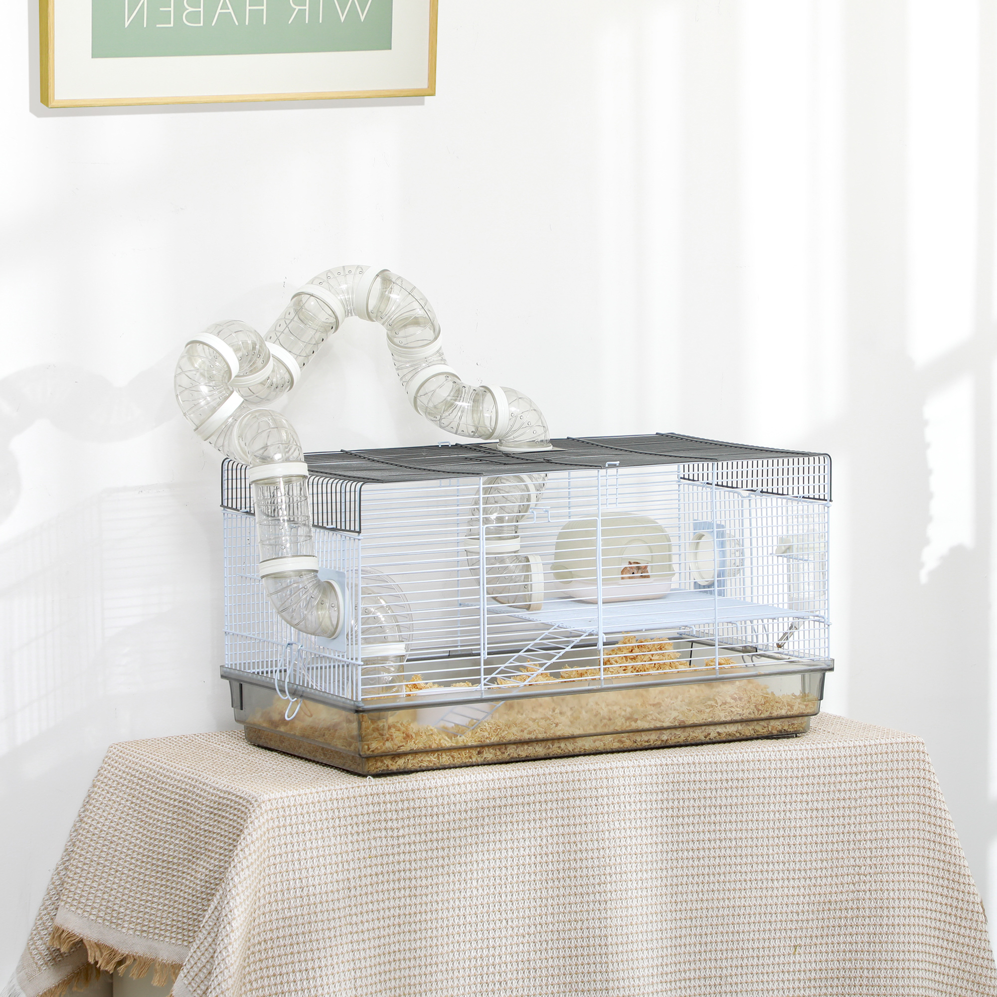 Cage animal petit Gerbil Hamster 23x13x12po Gris