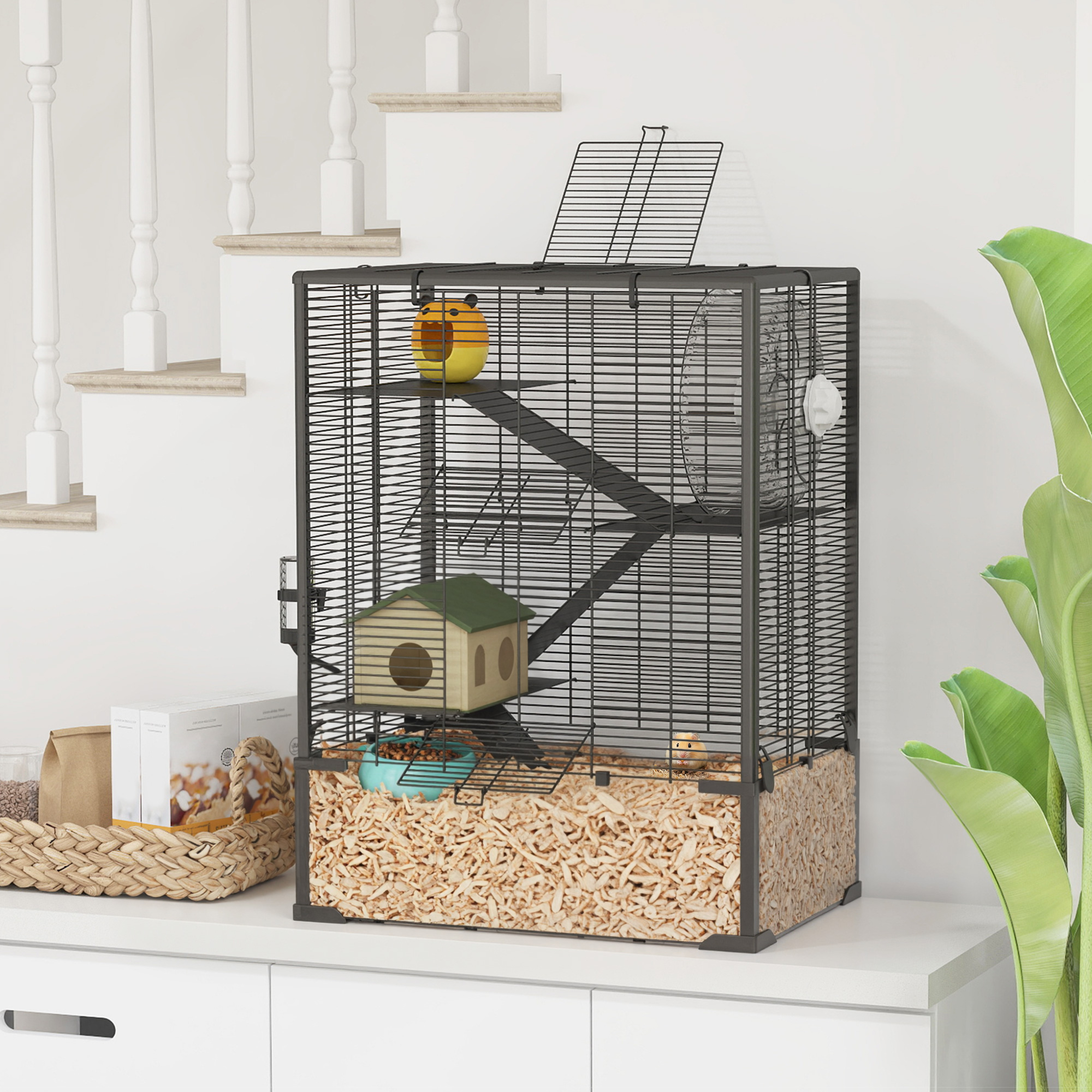 Cage hamster 4 étages verre 24x16x31.5